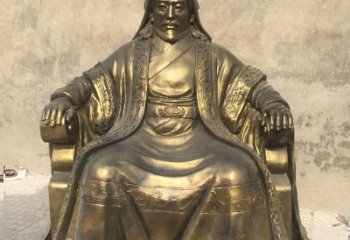 温州展现历史荣光的成吉思汗铜雕