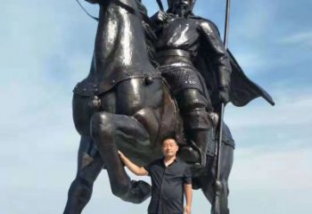 温州以古代骑马将军为灵感的铜雕