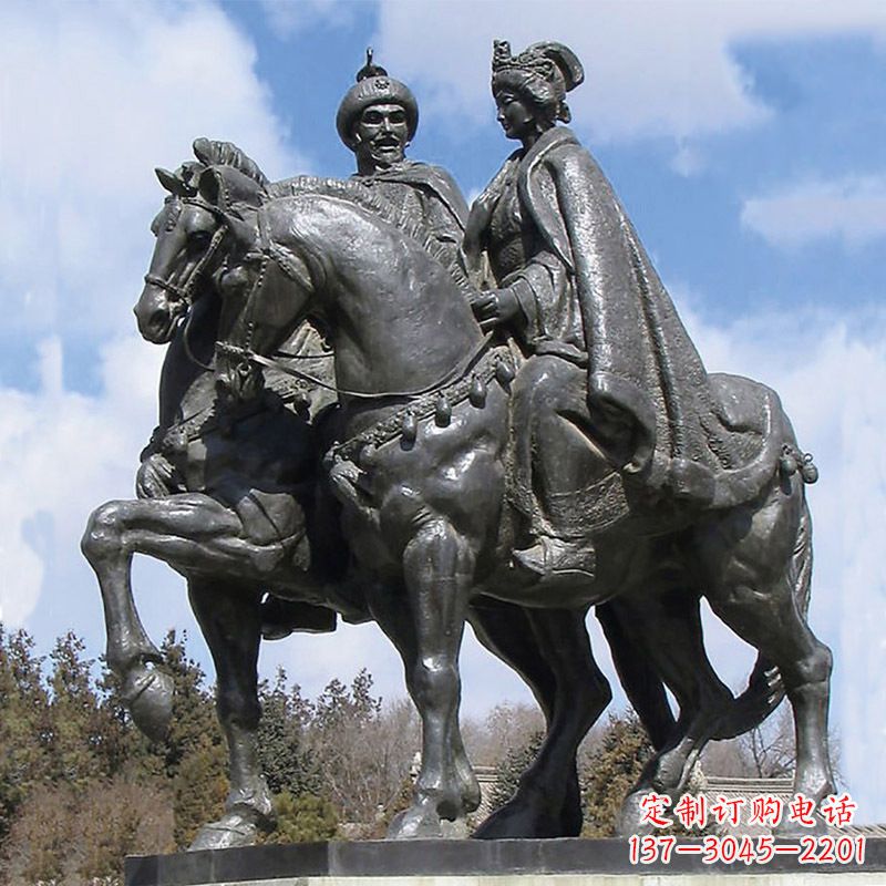 温州古代人物单于王昭君骑马雕塑