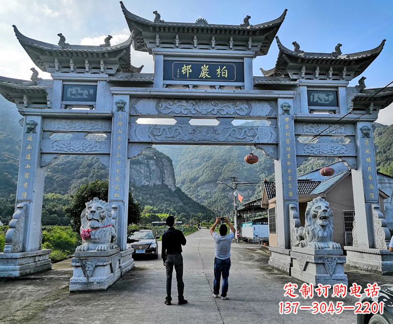 温州古典牌坊石雕塑
