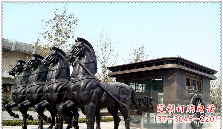 温州传统古典马车铜雕塑