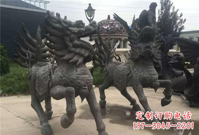 温州精美的古典铜麒麟雕塑
