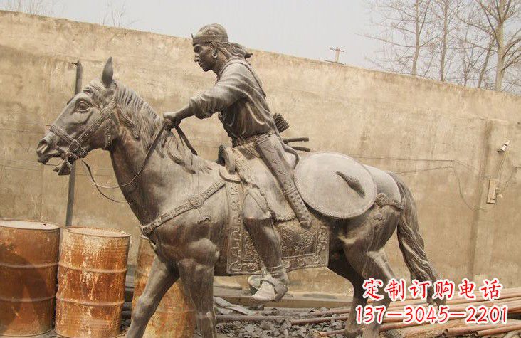 温州古代战马铜雕塑
