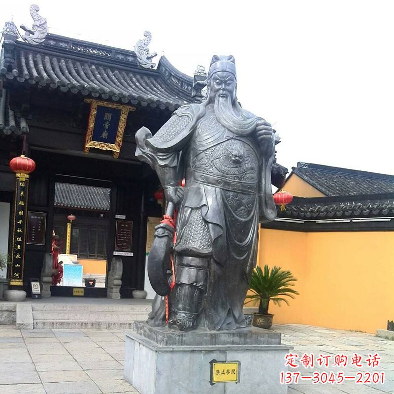 温州关帝庙关公神像-寺庙景点历史文化名人铜雕