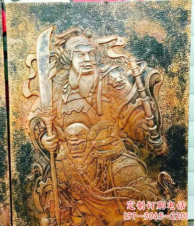 温州高贵典雅的关公黄铜壁画铜浮雕