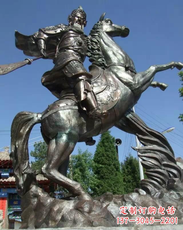 温州精美绝伦的关公骑马雕塑