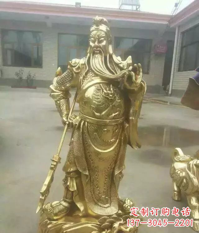 温州关公提刀武财神铜雕 (3)