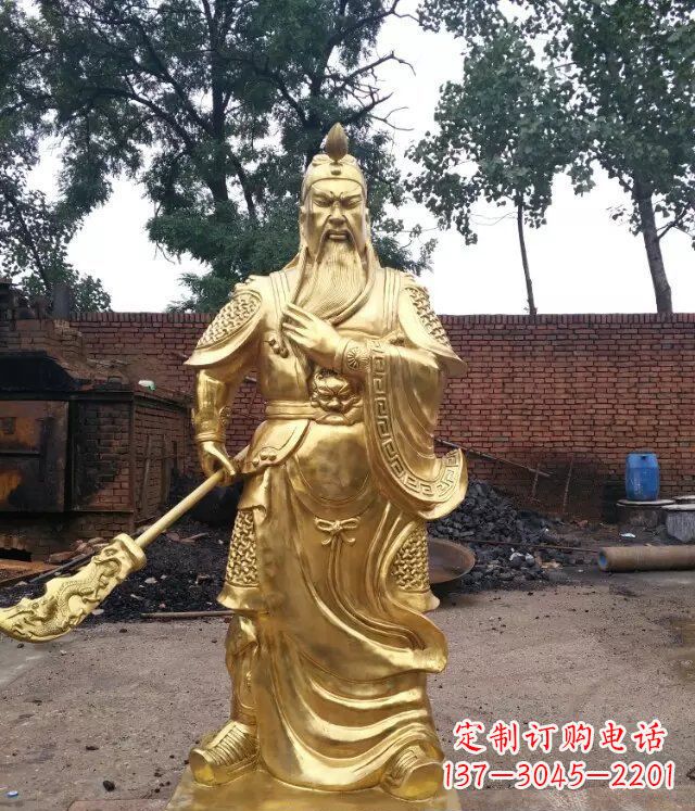 温州关公提刀武财神铜雕 (4)