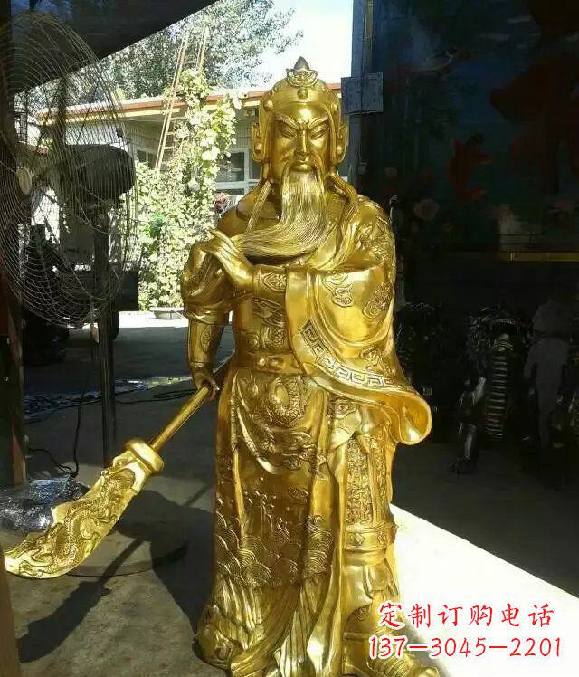 温州关公提刀武财神铜雕 (6)