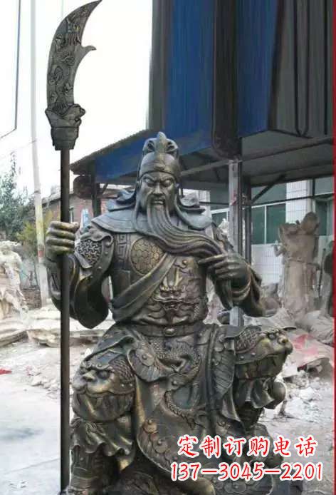 温州古典风格关公铜雕塑