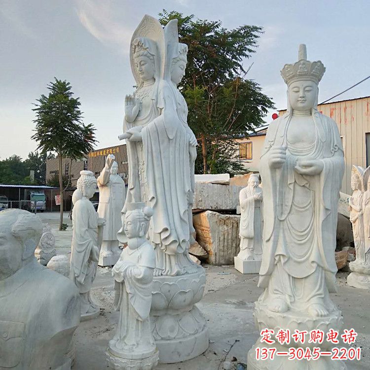 温州中领雕塑-观音石雕汉白玉菩萨