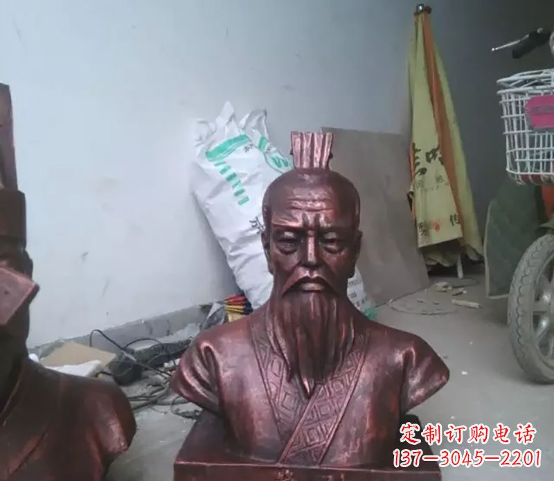 温州管仲古代人物胸像铜雕