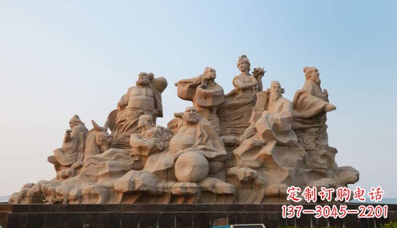 温州广场八仙过海神像石雕