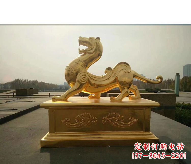 温州广场白虎神兽铜雕