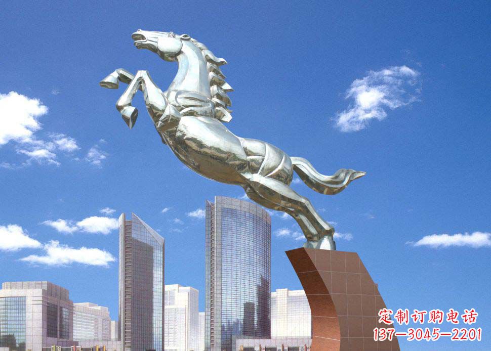 温州全新不锈钢奔马雕塑
