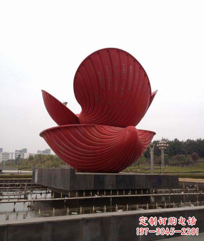 温州广场不锈钢贝壳喷泉雕塑