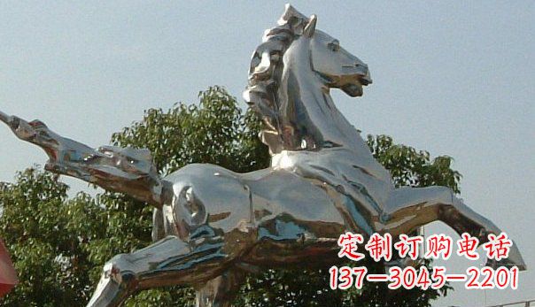 温州广场不锈钢奔马雕塑 (2)