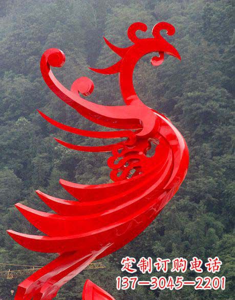 温州广场不锈钢彩色凤凰雕塑
