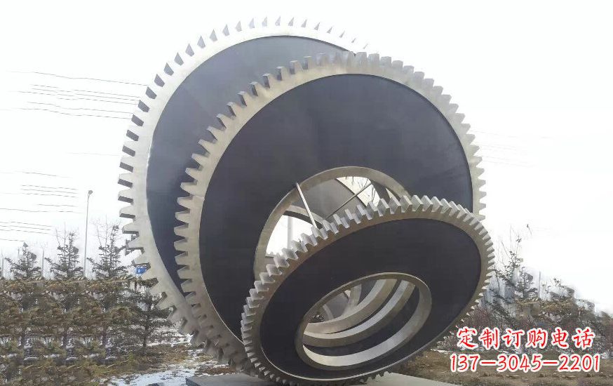 温州广场不锈钢齿轮雕塑22