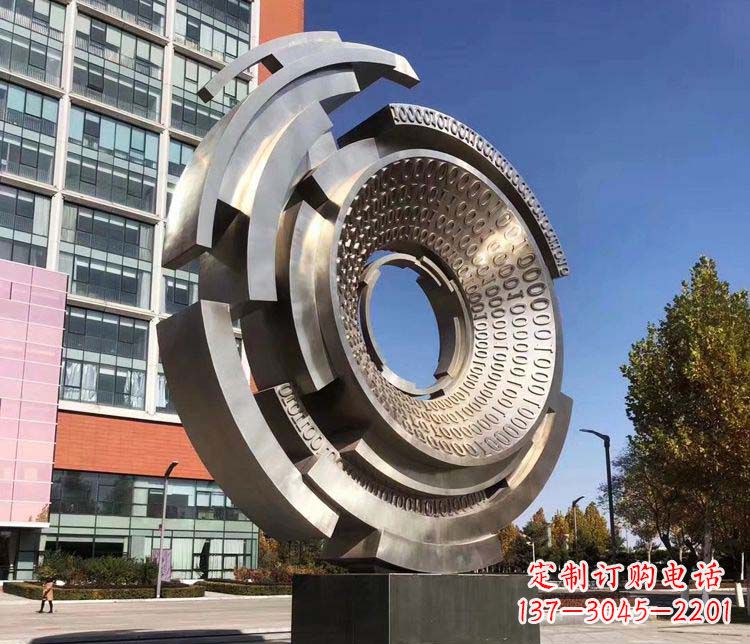 温州广场不锈钢齿轮雕塑1