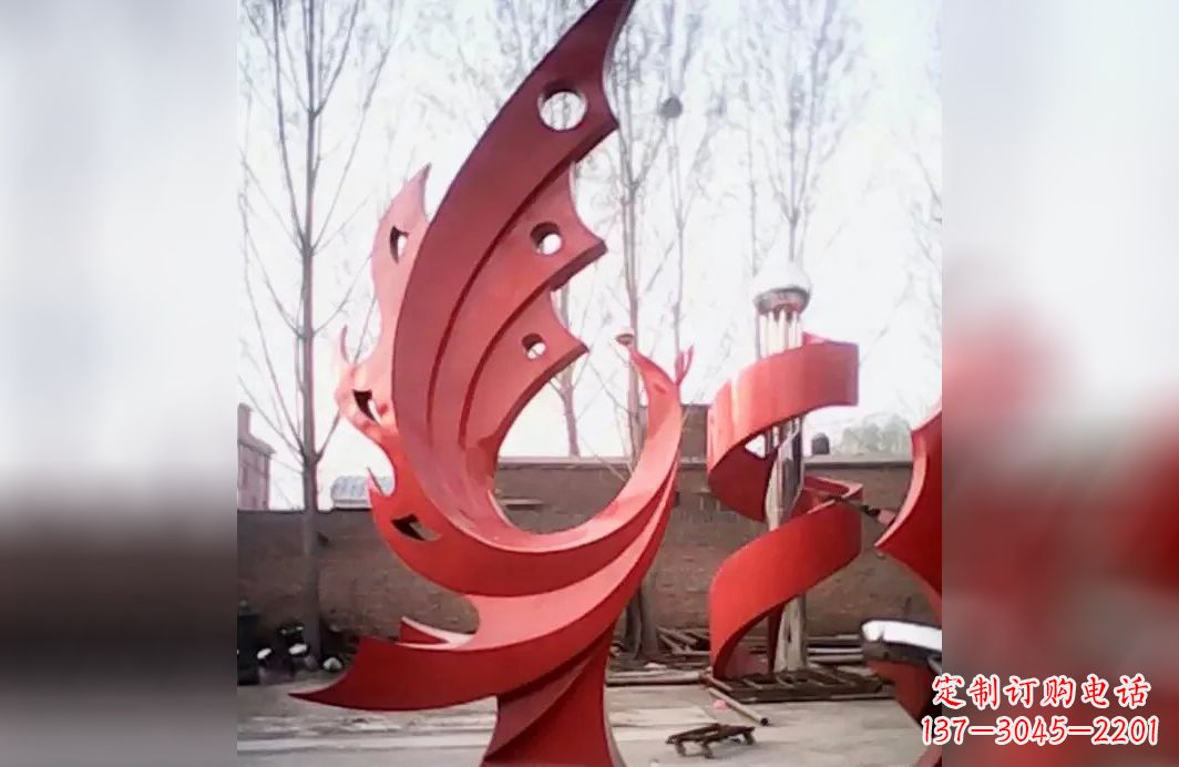 温州广场不锈钢抽象凤凰雕塑