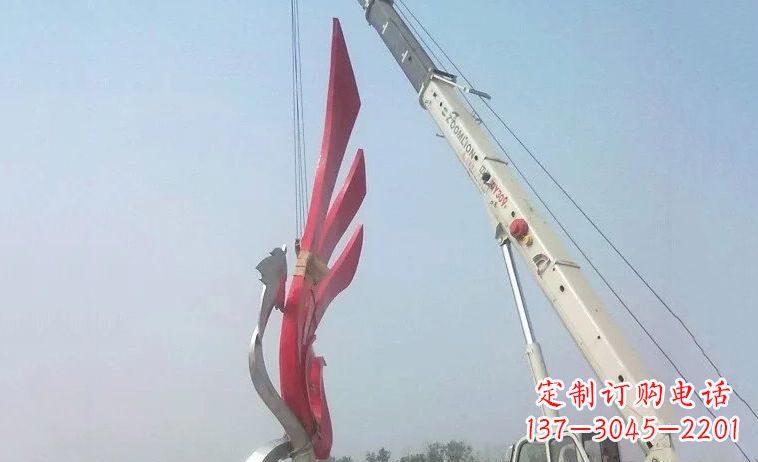 温州广场不锈钢抽象凤凰雕塑_2 (2)