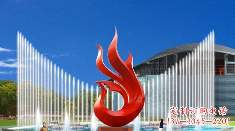 温州广场不锈钢抽象凤凰景观雕塑