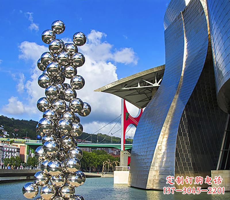 温州高端不锈钢抽象龙柱雕塑