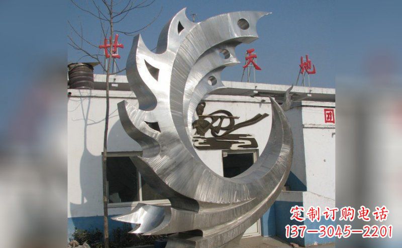 温州精美不锈钢抽象凤凰雕塑