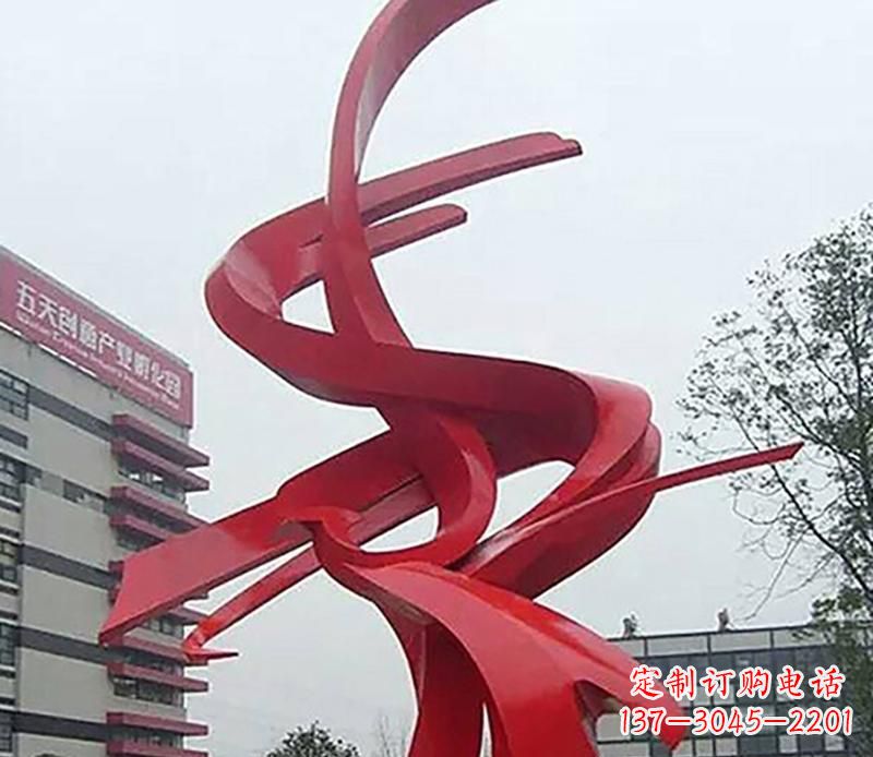 温州不锈钢抽象飘带雕塑