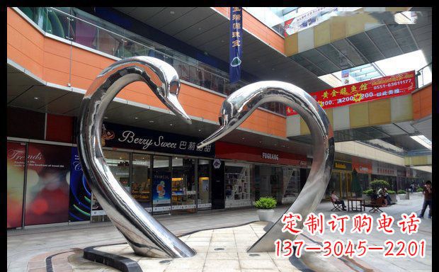 温州中领雕塑:精美的不锈钢抽象天鹅雕塑