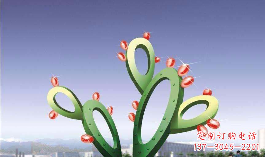 温州广场不锈钢抽象仙人掌雕塑