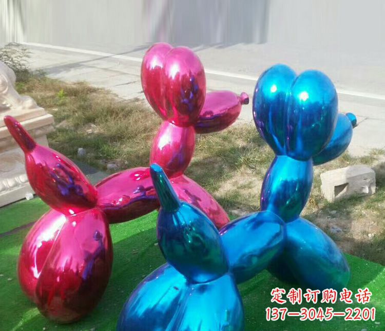 温州广场不锈钢抽象小狗雕塑