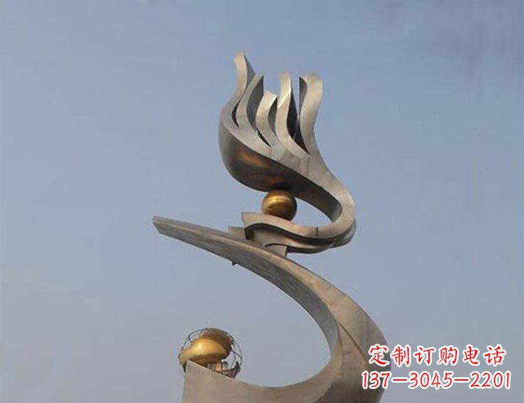温州广场不锈钢创意凤凰雕塑