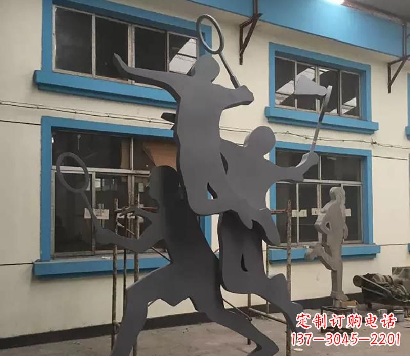 温州不锈钢羽毛球运动雕塑
