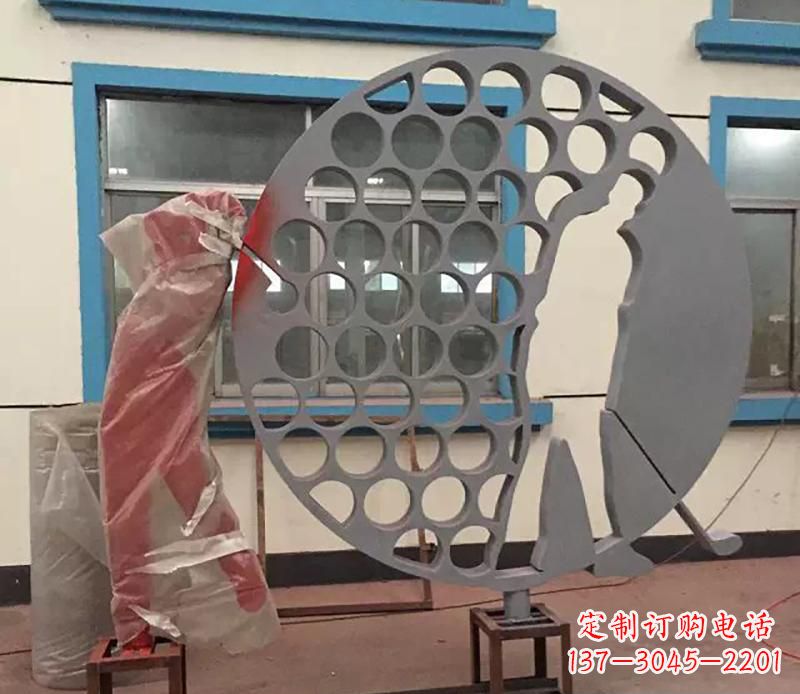 温州精致现代风格不锈钢高尔夫雕塑
