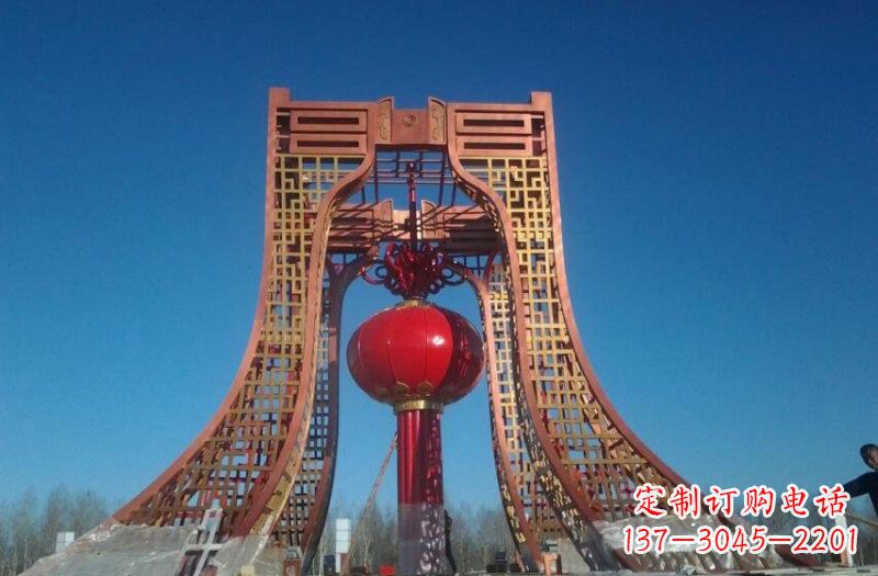 温州中领雕塑推出不锈钢大型灯笼雕塑