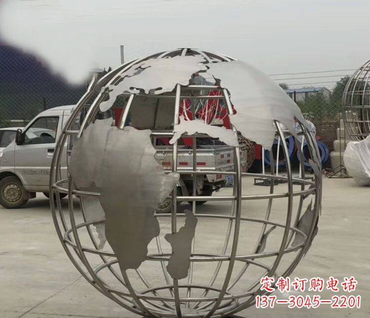 温州中领雕塑:精美不锈钢地球仪雕塑