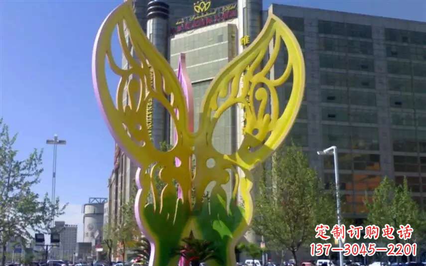 温州广场不锈钢雕刻蝴蝶雕塑
