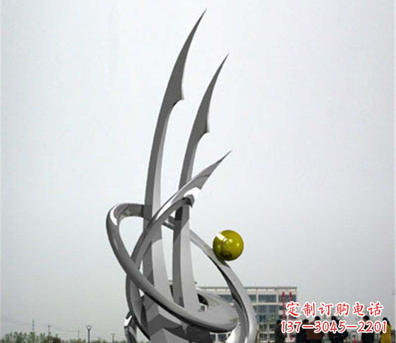 温州广场不锈钢帆船抽象雕塑