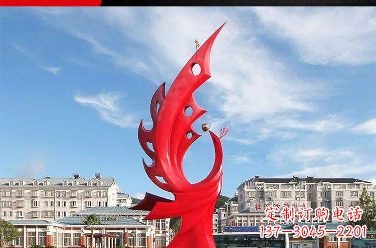 温州广场不锈钢凤凰摆件雕塑1