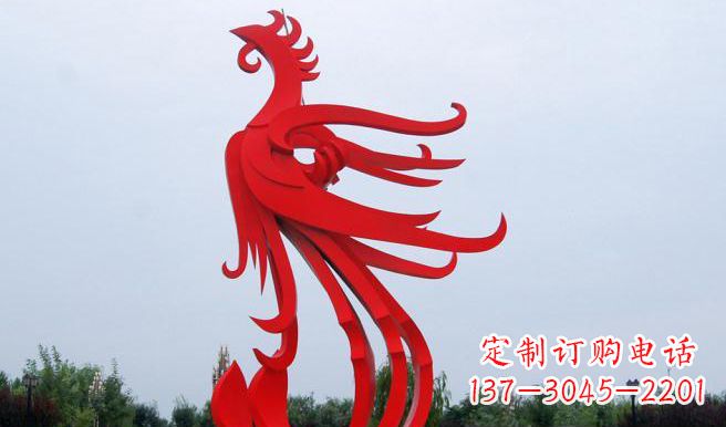 温州中领雕塑制作的精美不锈钢凤凰雕塑