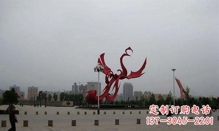 温州广场不锈钢凤凰展翅雕塑