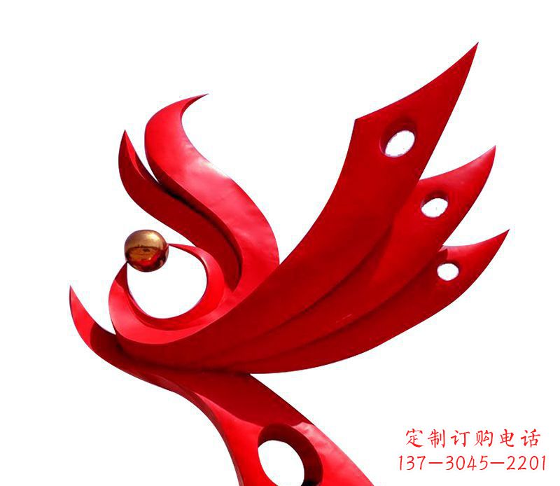 温州广场不锈钢凤凰社区雕塑