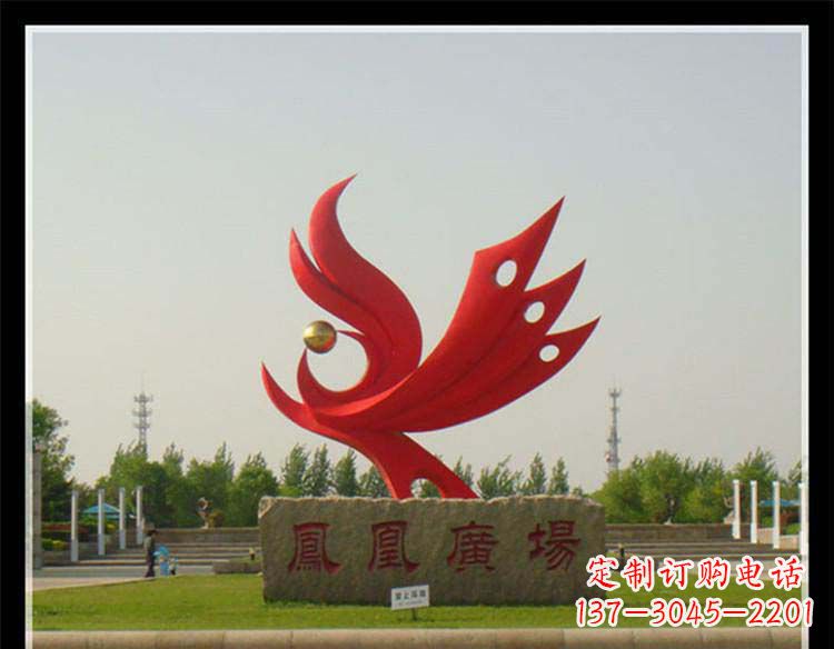温州广场不锈钢凤凰装饰雕塑