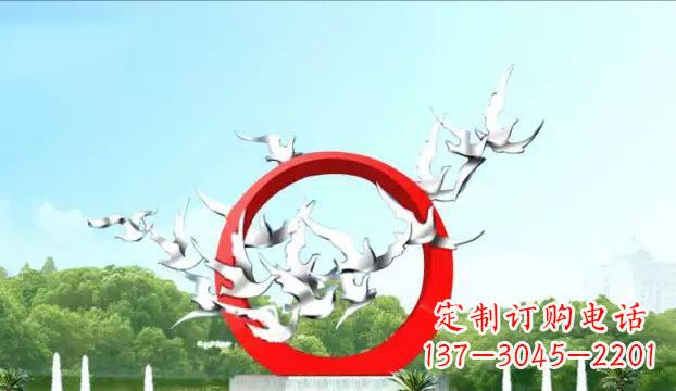 温州华丽优雅的不锈钢鸽子雕塑
