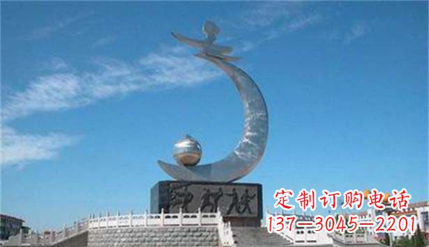 温州广场不锈钢和平鸽和蜜桃雕塑