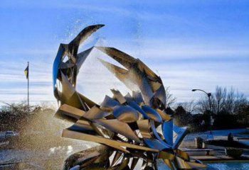 温州凤凰城不锈钢抽象螃蟹雕塑