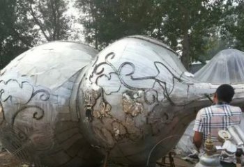 温州分外精美的不锈钢葫芦雕塑