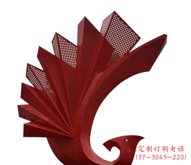温州广场不锈钢孔雀造型雕塑